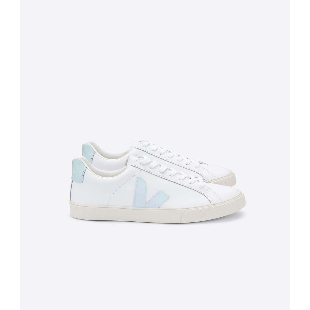 Veja ESPLAR LEATHER Sneakers Dames White/Blue | BE 609WNB